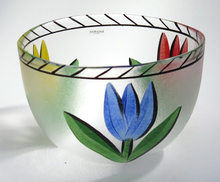 Hydman-Vallien, Ulrica, skäl, glas, "Tulip", signerad, diameter 22 cm