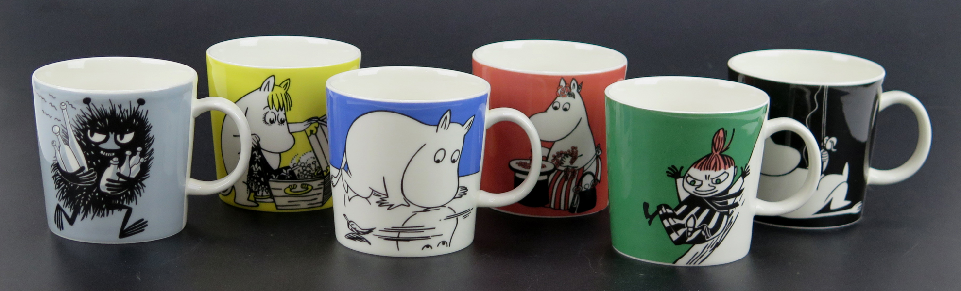 Moomin Characters för Arabia, Muminmuggar, 6 st, porslin, h 8 cm