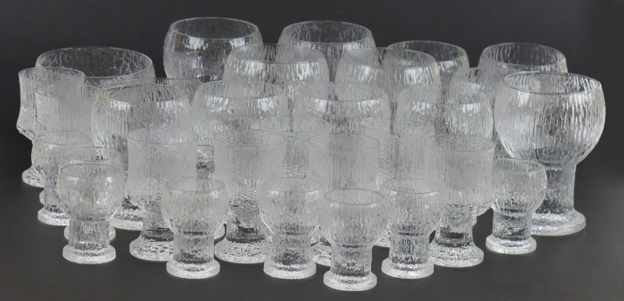 Wirkkala, Tapio för Iittala, glasservis cirka 30 delar, Ultima Thule, design 1968