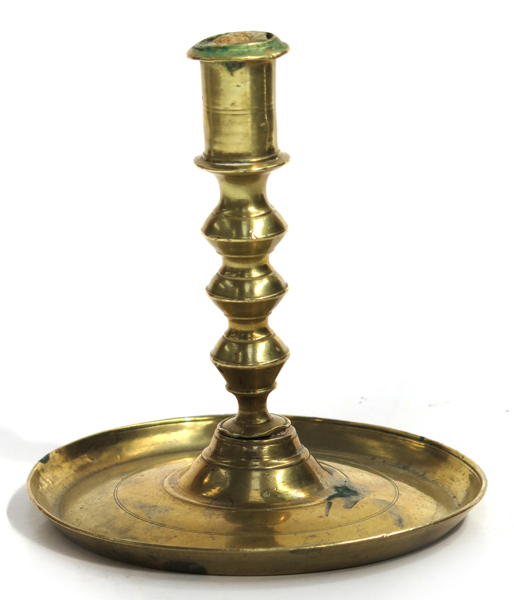 Ljusstake, mässing, barock, 1700-tal, h 14 cm