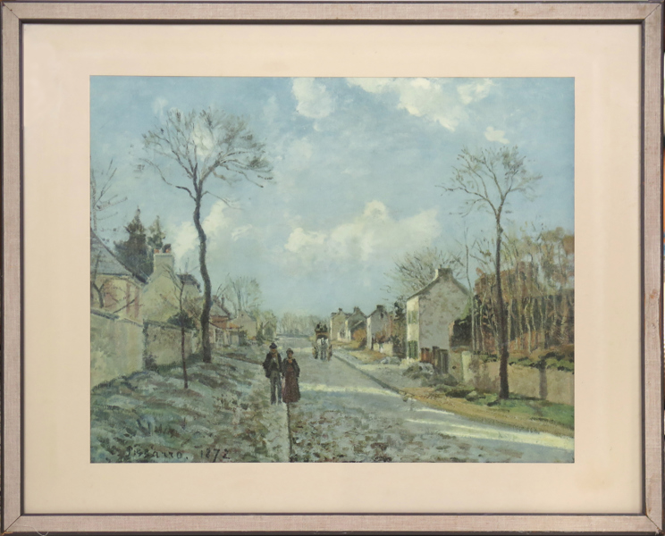 Pissarro, Camille, efter, offset, "Vägen till Louveciennes", signerad i trycket, 44 x 54 cm