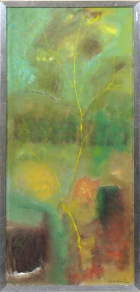 Lensdorf, Andreas, olja, "Lyrisk sommar, naturdikt XII", signerad, 70 x 32 cm