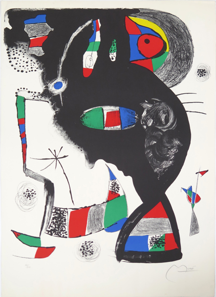 Miró, Joan, färglito, "42 Rue Blomet" (1977), tryckt på vélin d'Arches, signerad och numrerad 60/80, bladstorlek 90 x 60 cm