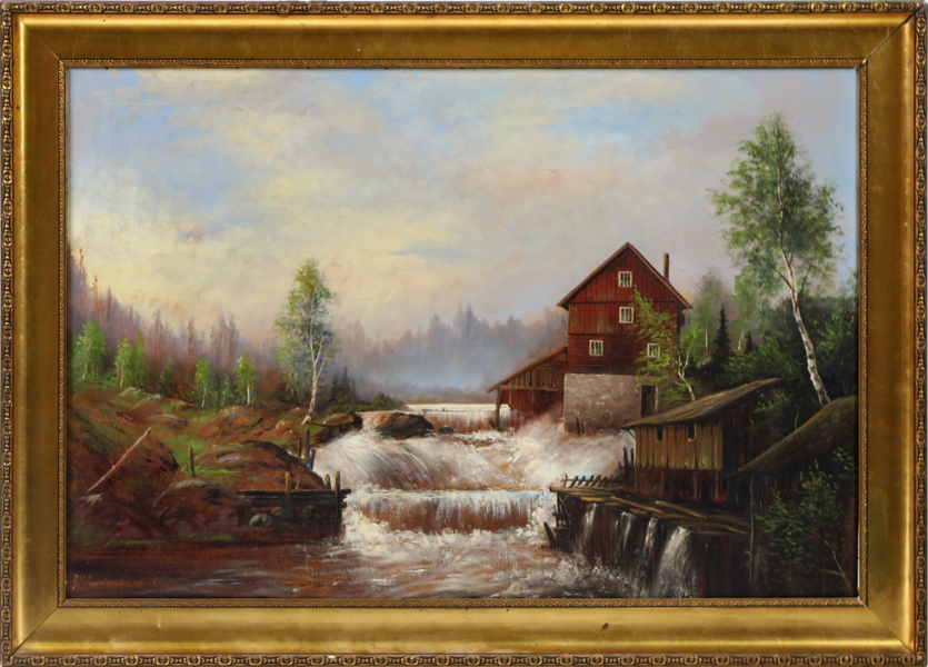 Andersson, Alfred, olja, Karseforsen, signerad, 66 x 98 cm