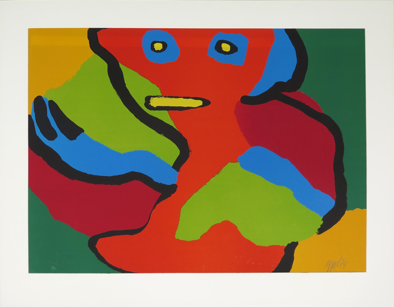 Appel. Karel, färglito, "Asking again", signerad, daterad 1974 och numrerad 103/110, pappersstorlek 56 x 76 cm