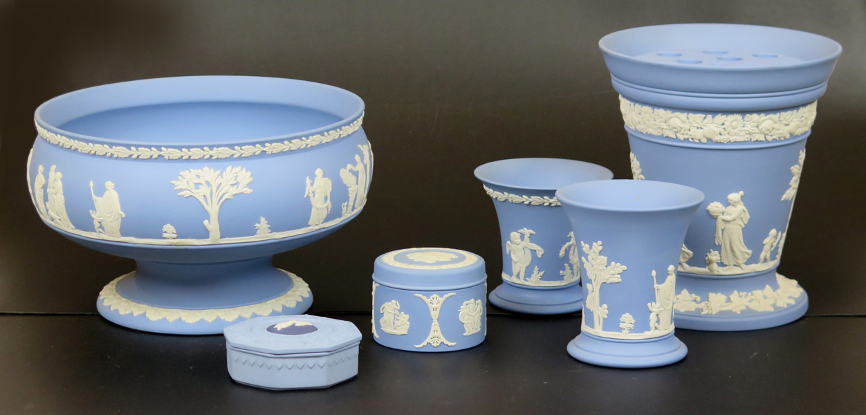 Parti porslin, så kallat Jasper Ware, Wedgwood, 1900-tal