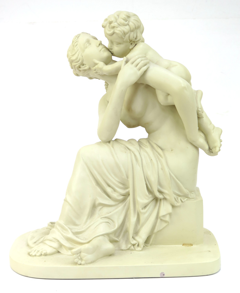 Baily, Edward Hodges, efter honom, skulptur, gips, "Maximal affection", gjutarstämpel för Victoria & Albert museum, h 42 cm, efter original från 1823