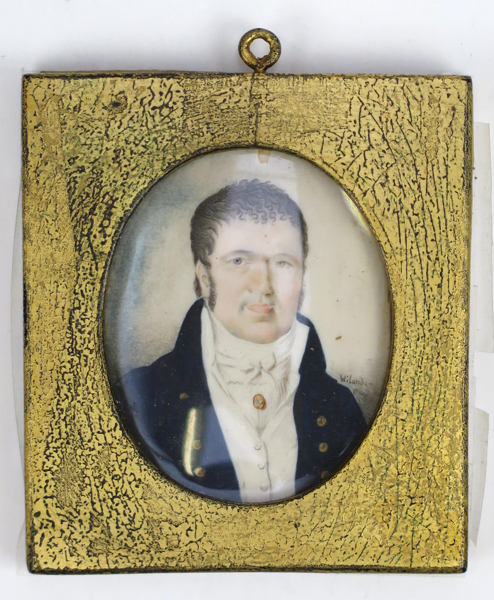 Wilander, Samuel,  (1779-1832), miniatyr, mansporträtt, signerad, synlig storlek 5,5 x 4,5 cm