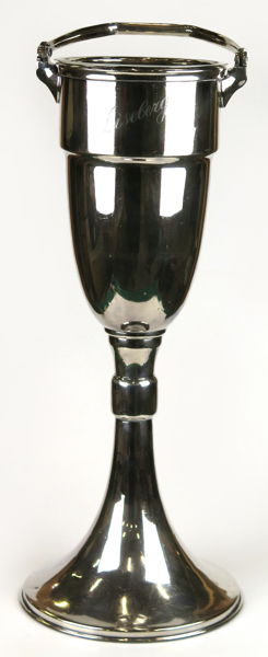 Golvchampagnekylare, nysilver, 1900-talets mitt, total h 77 cm, proveniens Liseberg