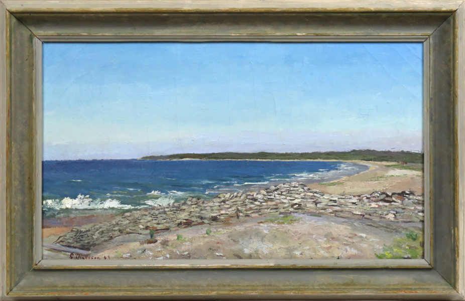 Oluasson, Gunnar, olja, "Byrumsviken, Öland", sigerad och daterad -43, 45 x 71 cm