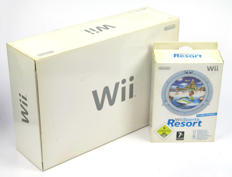 Wii, Nintendo, förefaller oanvänd i originalförpackning, medföljer Wii sports resort