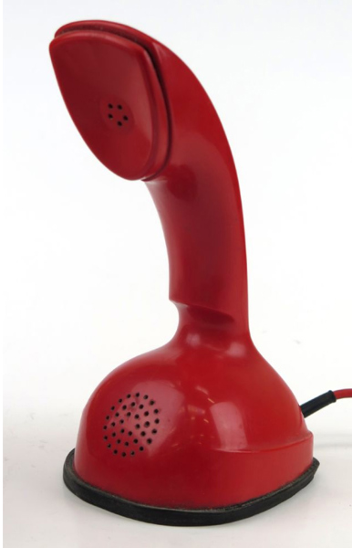 Telefon Ericofon sk Cobra, design Gösta Thames 1953, röd, ej testad