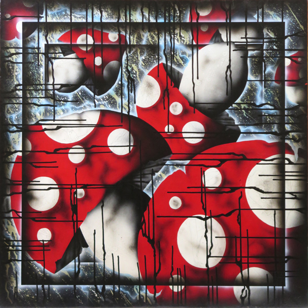 Okänd konstnär, blandteknik, Trompe l'oeil, 110 x 110 cm