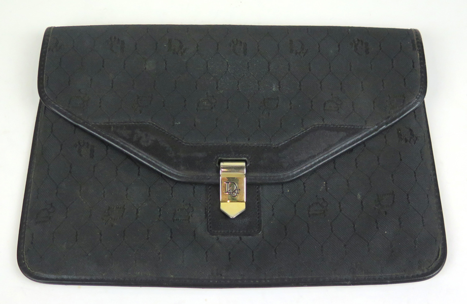 Aftonväska, Christian Dior, clutch, Honeycombmönstrad reliefcanvas med läderdetaljer