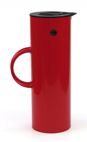 Magnussen, Erik för Stelton, termos, röd plast, Stelton Classic, EM77, design 1977, h 30 cm
