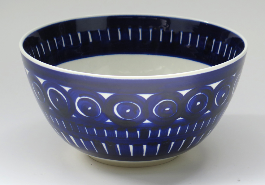 Procopé, Ulla för Arabia, skål, porslin. "Valencia", dekor av blå blomma, diameter 21 cm