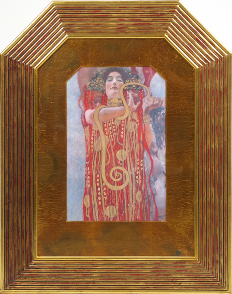 Klimt, Gustav, offset, Hygieia, i förgylld ram, total höjd 76 cm