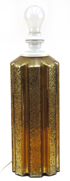 Leek, Gustav för Orrefors, tillskriven, bordslampa, förgyllt glas, h 35 cm