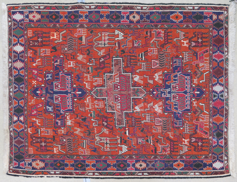 Matta, vävd, old/semiantik Soumak, 150 x 120 cm