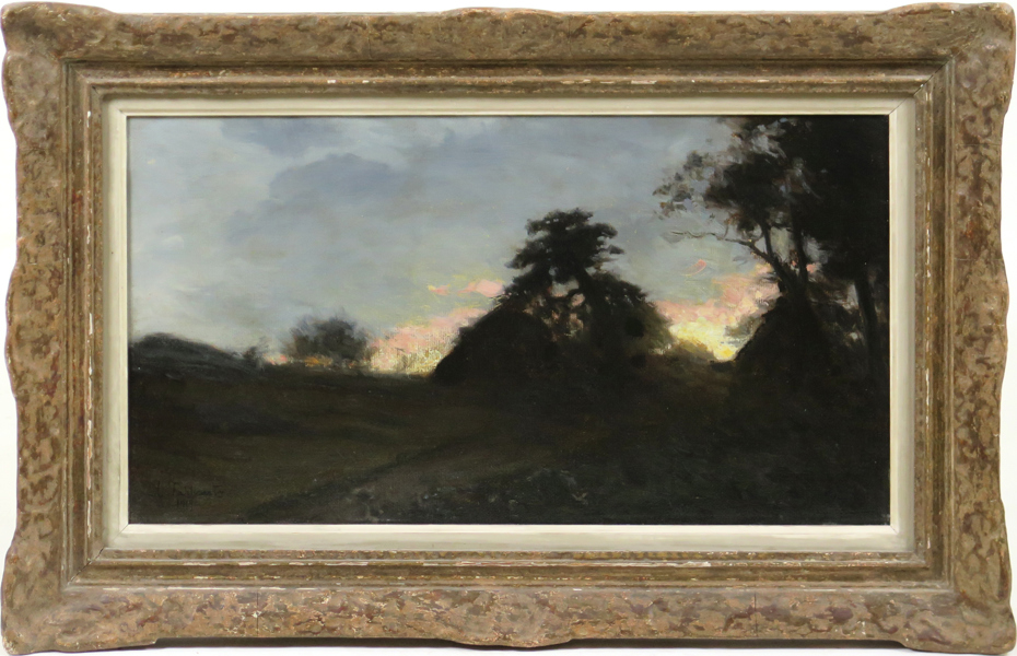 Fahlcrantz, Axel, olja, skymning, signerad och daterad 1919, 35 x 60 cm