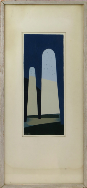 Willners, Arne, gouache, portaler, signerad, synlig bildyta 29 x 12 cm
