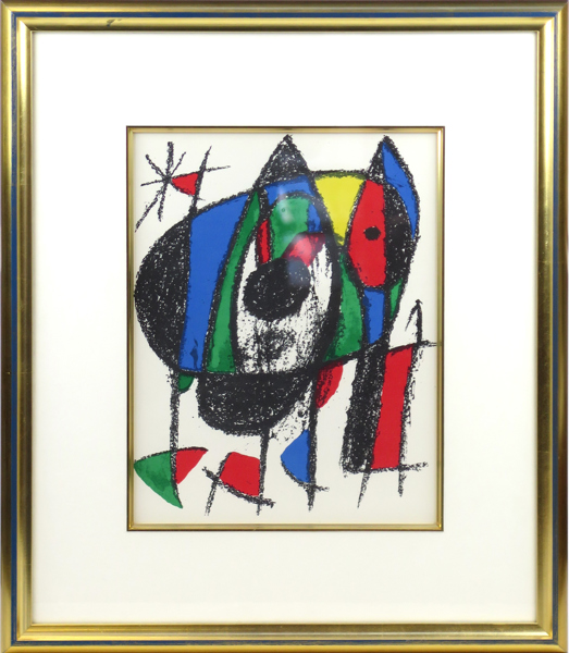 Miró, Juan efter, färglito, Lithographie no V, 1975, ed Mourlot, synlig pappersstorlek 31 x 24 cm