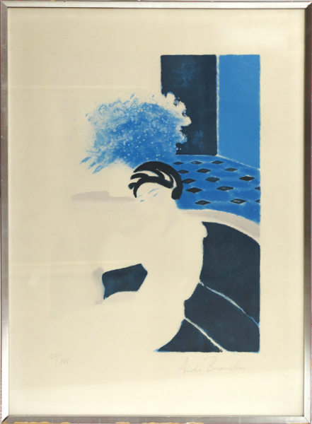 Brasilier, André, färglito, kvinna ("Florilege II"), , signerad och numrerad 123/175, a tergo med etikett från Galerie Börjeson, synlig storlek 73 x 54 cm