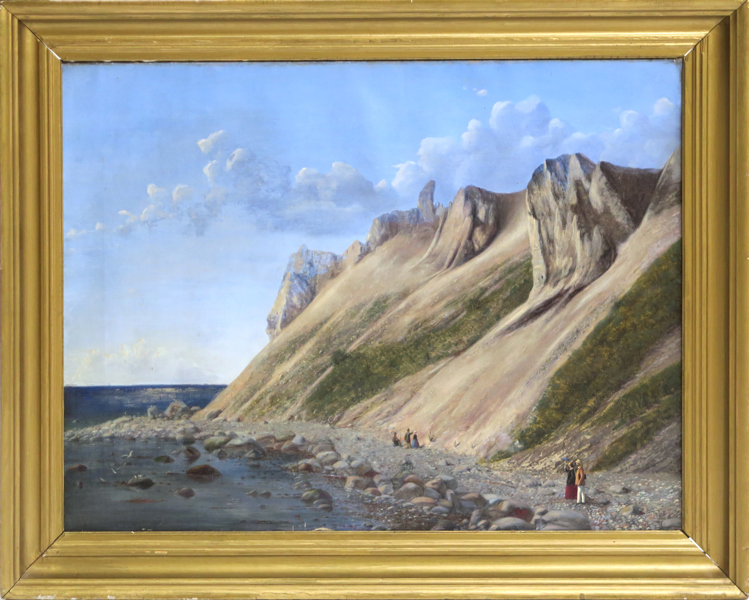 Restorff, Theodor, olja, 1800-talets mitt eller 2 hälft, Möns klint, signerad, 51 x 66 cm