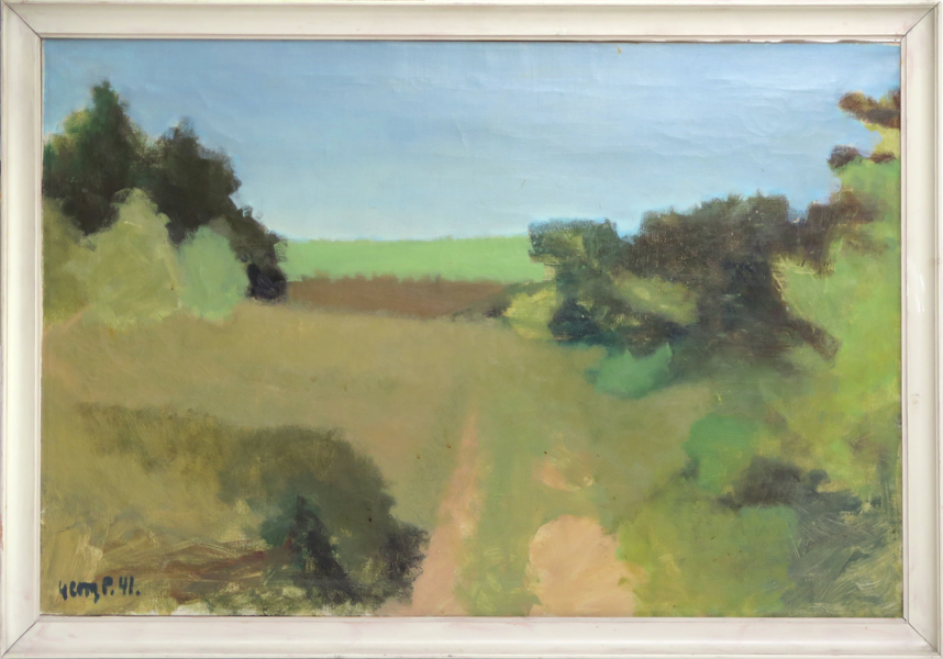 Poulsen, Georg, olja, landskap, signerad och daterad -41, 67 x 100 cm