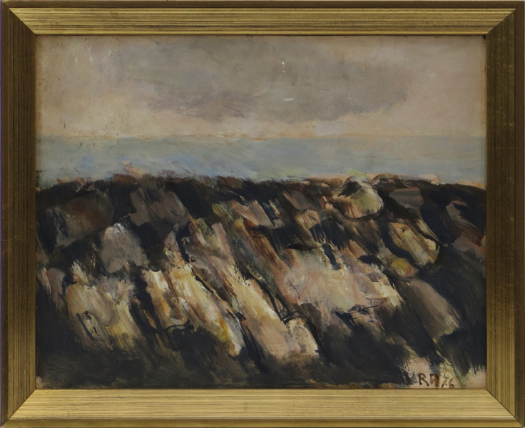 Andersson, Ragnar, olja, "Kustmotiv" signerad och daterad -76, 18 x 23 cm