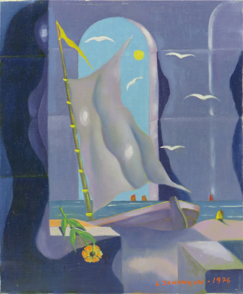 Johansson, Lars (Lasse), olja, "Havets rum II", signerad och daterad 1976, 64 x 75 cm