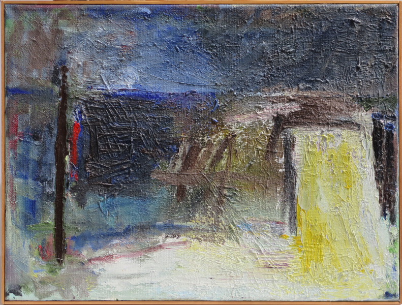 Nielsen, Sabine, olja, "Ålbaeck mole-aften", signerad och daterad 93, 48 x 64 cm