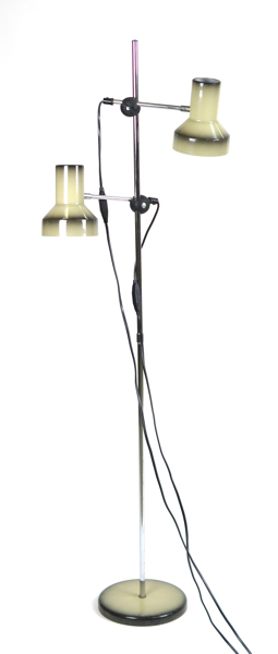 Okänd designer för Belid, golvlampa, 2 ljuspunkter, lackerad metall och krom