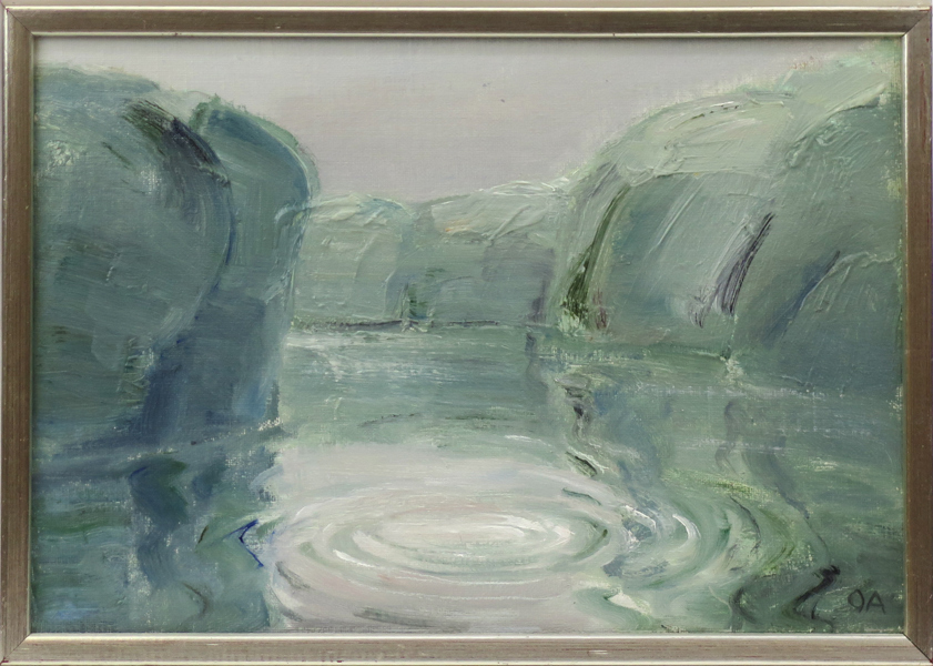 Agnell, Olle, olja, havsvik, signerad, 27 x 40 cm