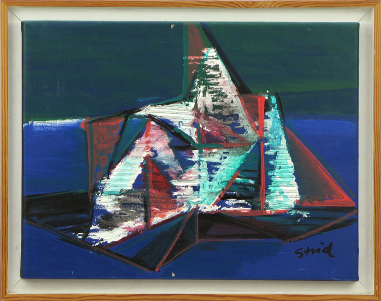 Strid, Hardy, olja, komposition, signerad, 31 x 41 cm