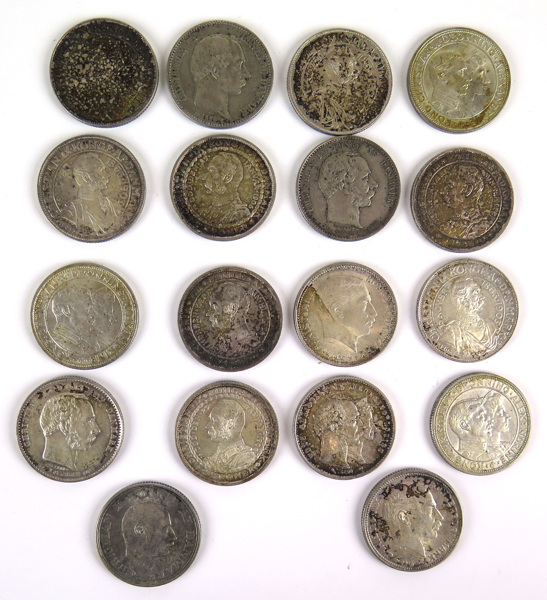 Parti silvermynt, 18 st tvåkronor, Danmark, 18-1900-tal, _5033a_8d89c585ea1b395_lg.jpeg