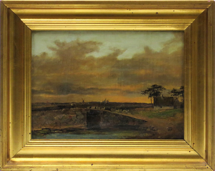 Okänd konstnär, 1800-tal, landskap med bro,_5103a_8d89d24100ff90f_lg.jpeg
