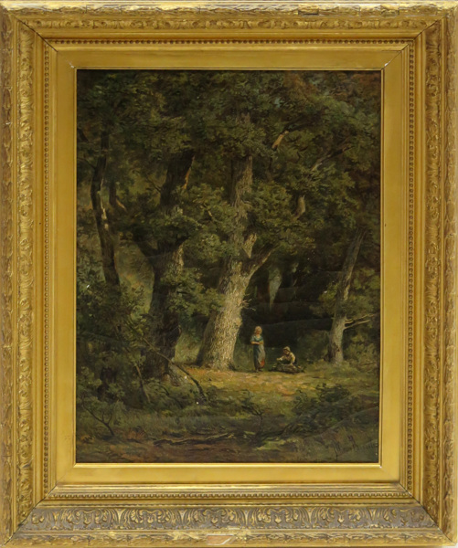 Van Borselen, Jan Willem, efter honom, oljetryck, bemålat, 1800-tal, vedplockare i skog, _5391a_8d8a1dca6ad7e16_lg.jpeg