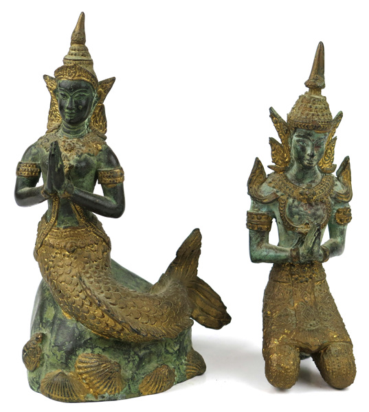 Skulpturer, 2 st, patinerad och förgylld brons, Suvannamacha samt Apsara, _5680a_8d8b88e8d36006e_lg.jpeg