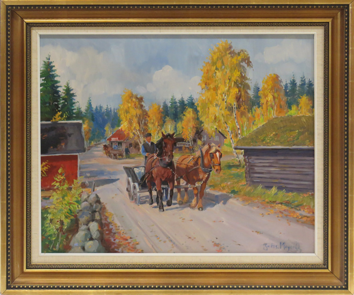 Meyer Andersen, Johannes, olja, hästkärra på landsväg, signerad,_6238a_lg.jpeg