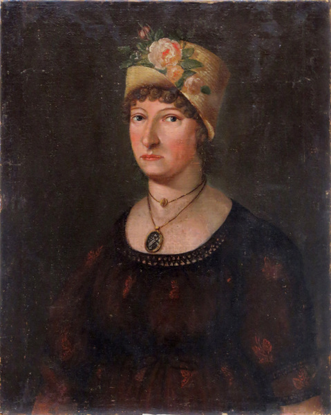 Okänd konstnär, 1800-talets 1 hälft, olja, porträtt av ung kvinna i biedermeierklänning,_6505a_8d8cf72f9f4786d_lg.jpeg