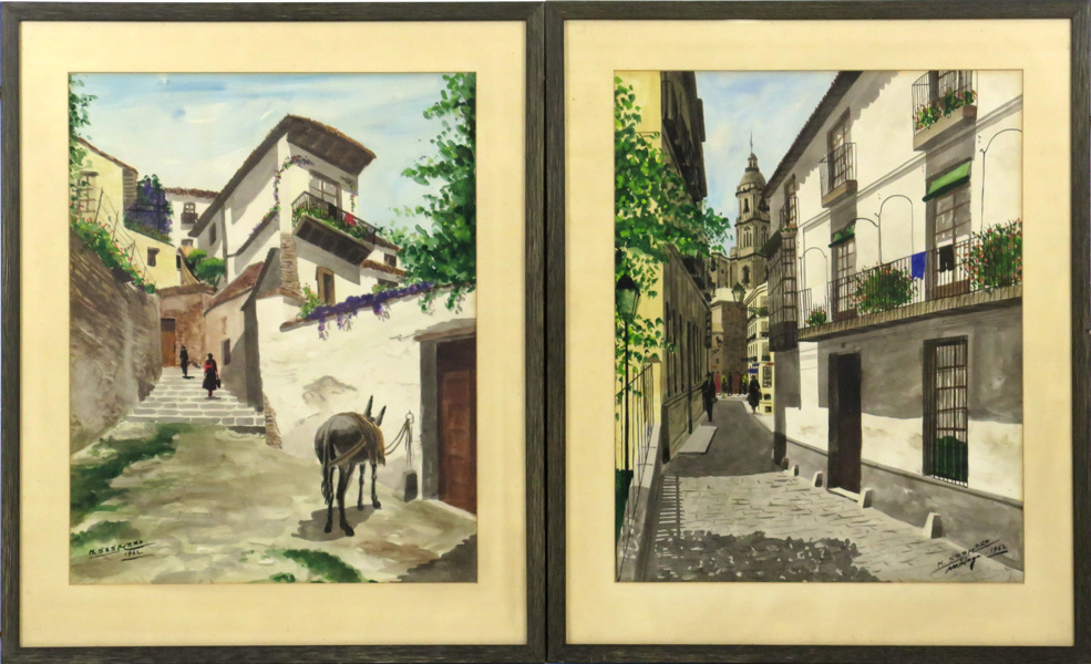 Sesmero, Mariano, akvareller, 2 st, motiv från Málaga, _6539a_lg.jpeg