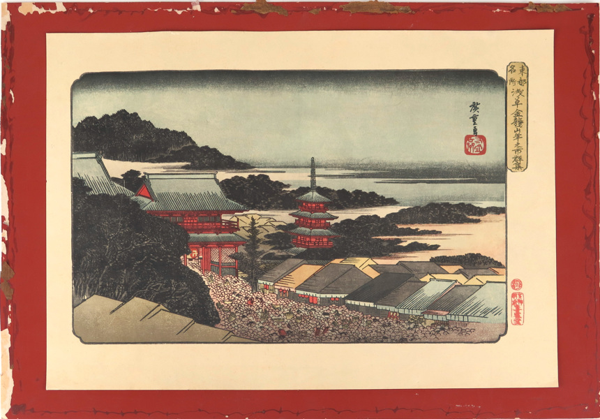 Hiroshige, Utagawa, träsnitt, 'Crowds at the annual year-end fair held at Asakusa Temple.....' ur serien Tôto meisho; famous places in the eastern capital, _6765a_8d8d4d8a6cbde39_lg.jpeg