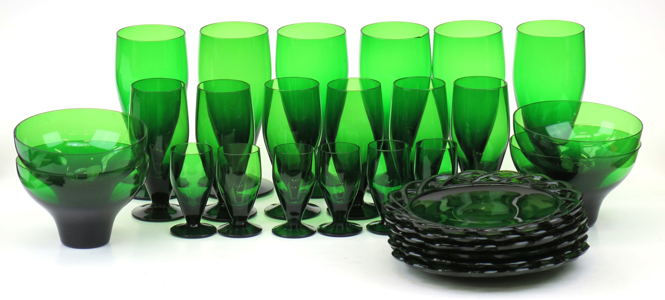Edenfalk, bengt för Skruf, glasservis, 22 + 6 delar, grön glasmassa, "Allglas", _7049a_8d8d8afbcc46825_lg.jpeg