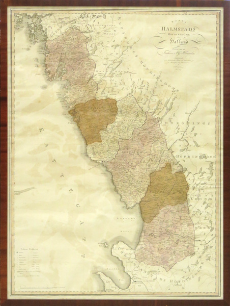 Hermelin, Samuel Gustav, karta, kopparstucken och handkolorerad, "Karta öfver Halmstads Höfdingedöme eller Halland" 1807,  _7613a_8d8edde4c14018c_lg.jpeg