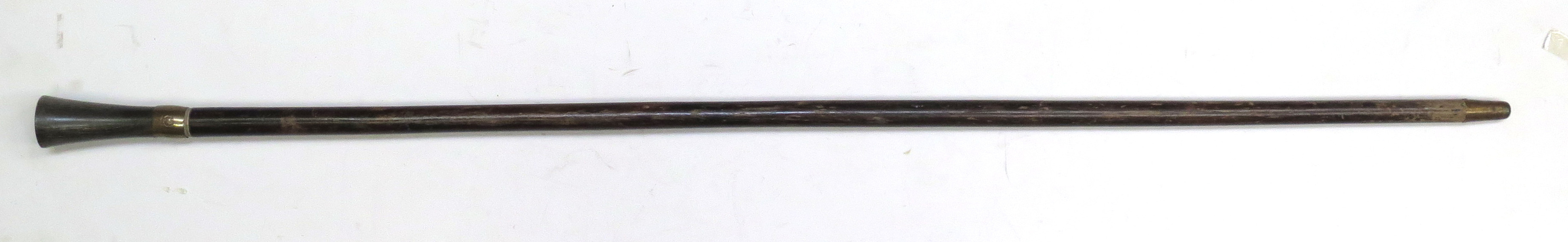 Spatserkäpp med vapensköld, 1800-tal, trä och horn med mässingsbeslag, _9271a_lg.jpeg
